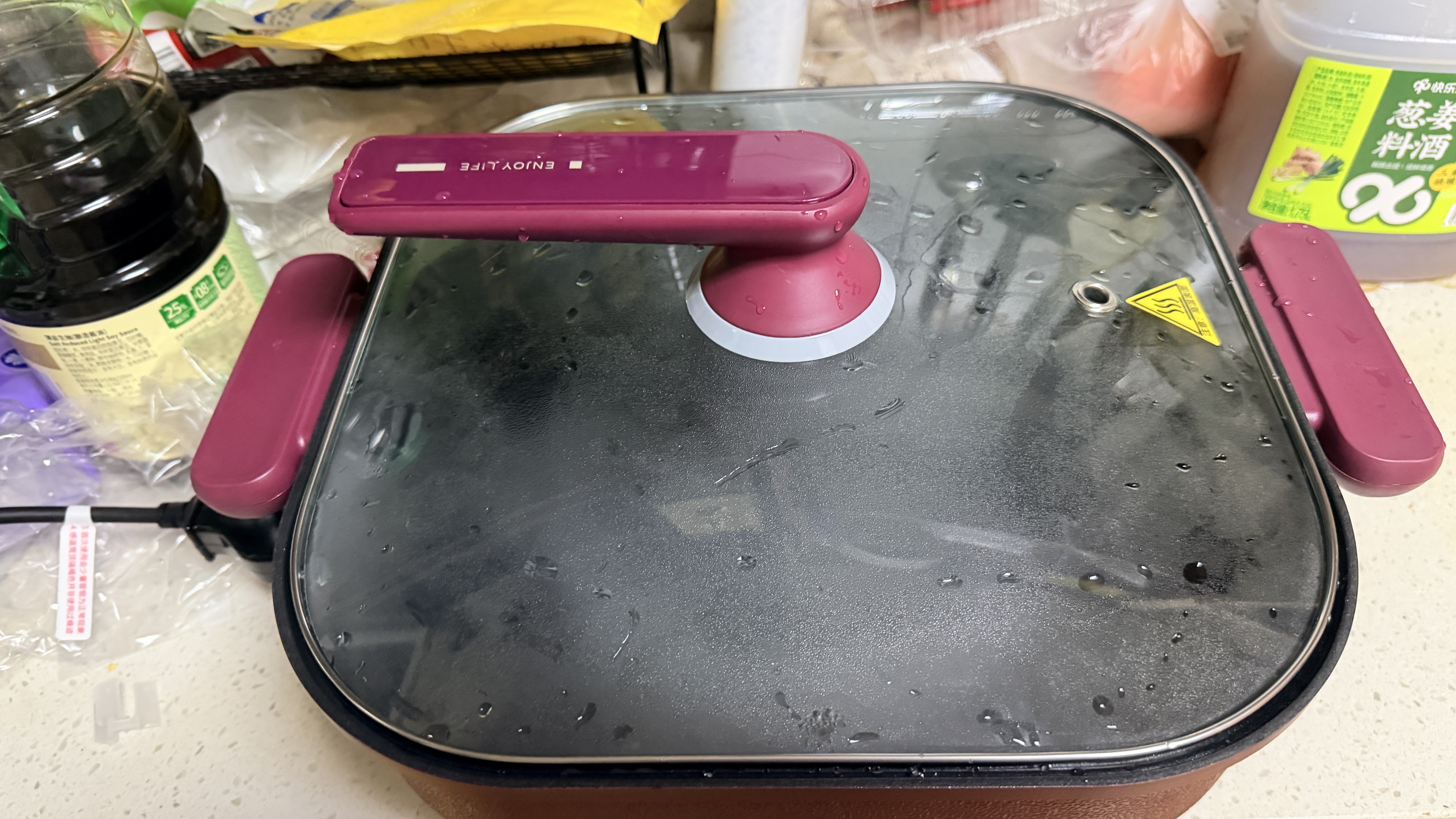 美的（Midea）电火锅 电炒锅 电煮锅 电锅一体多功能锅 家用6.5L大容量多用途锅烤肉涮火锅锅具火锅专用锅 6.5L 【1800W猛火速沸】HGE3030T03 实拍图