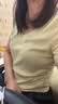 香影正肩v领修身t恤女短袖2026夏季新款设计感收腰显瘦轻薄短上衣 绿色 L 165/110-125斤/上衣45.5CM 实拍图