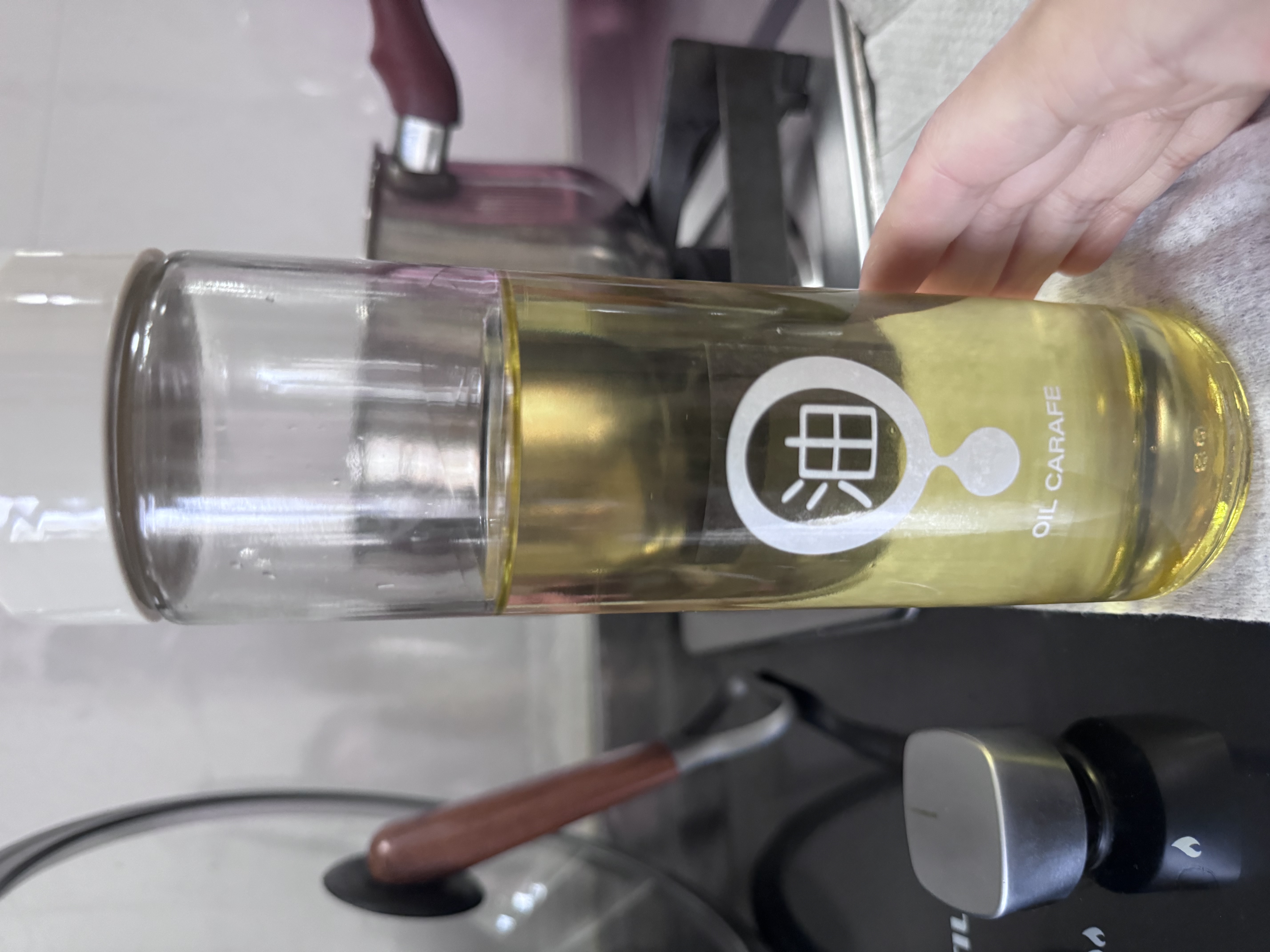 佳帮手油壶厨房玻璃油瓶防漏倾斜开盖调料瓶醋壶油罐壶酱油瓶500ml 实拍图