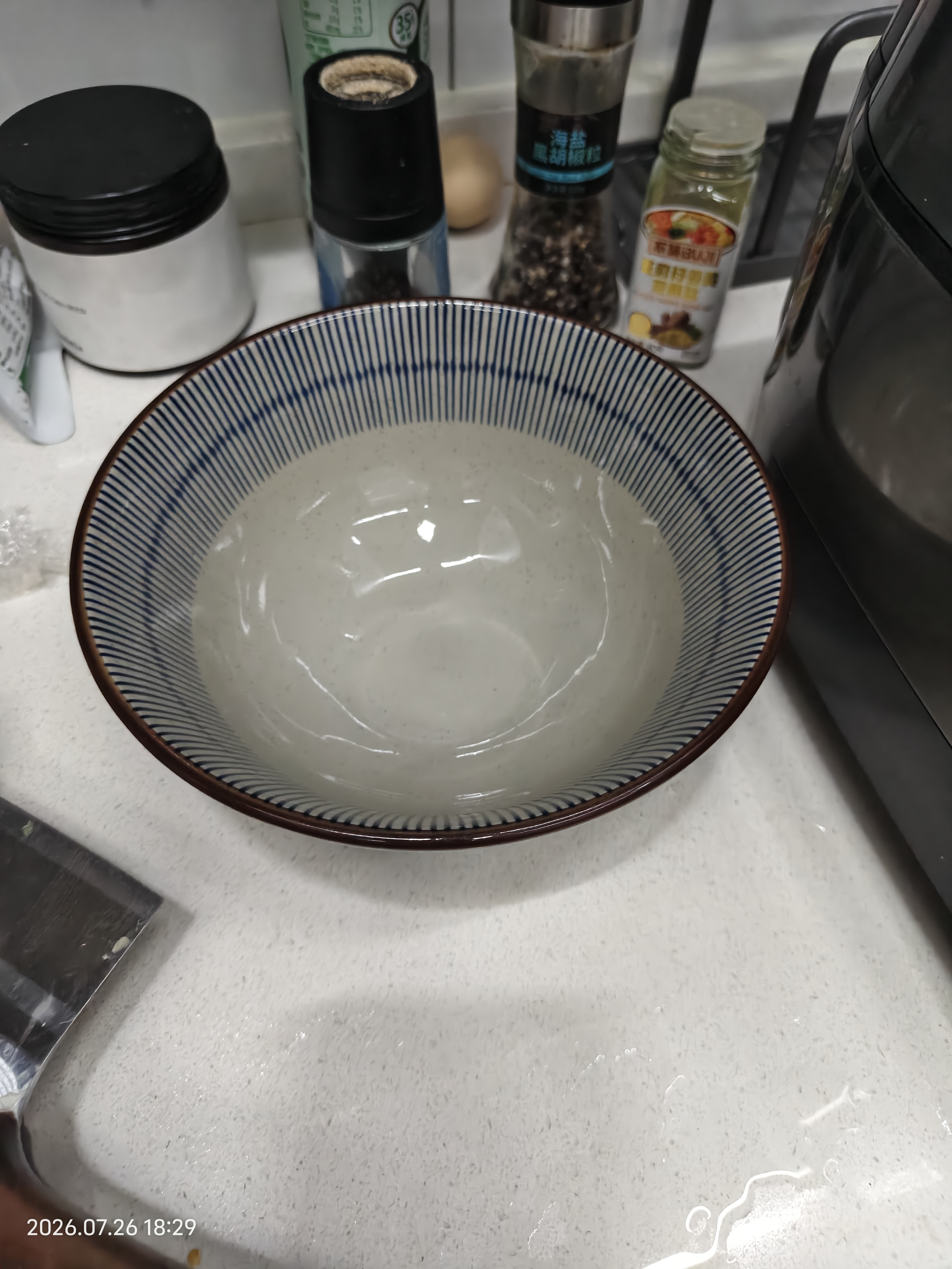 贺川屋陶瓷碗大号8英寸拉面碗日式吃面碗高温健康陶瓷螺蛳粉碗 2只 蓝雨 实拍图