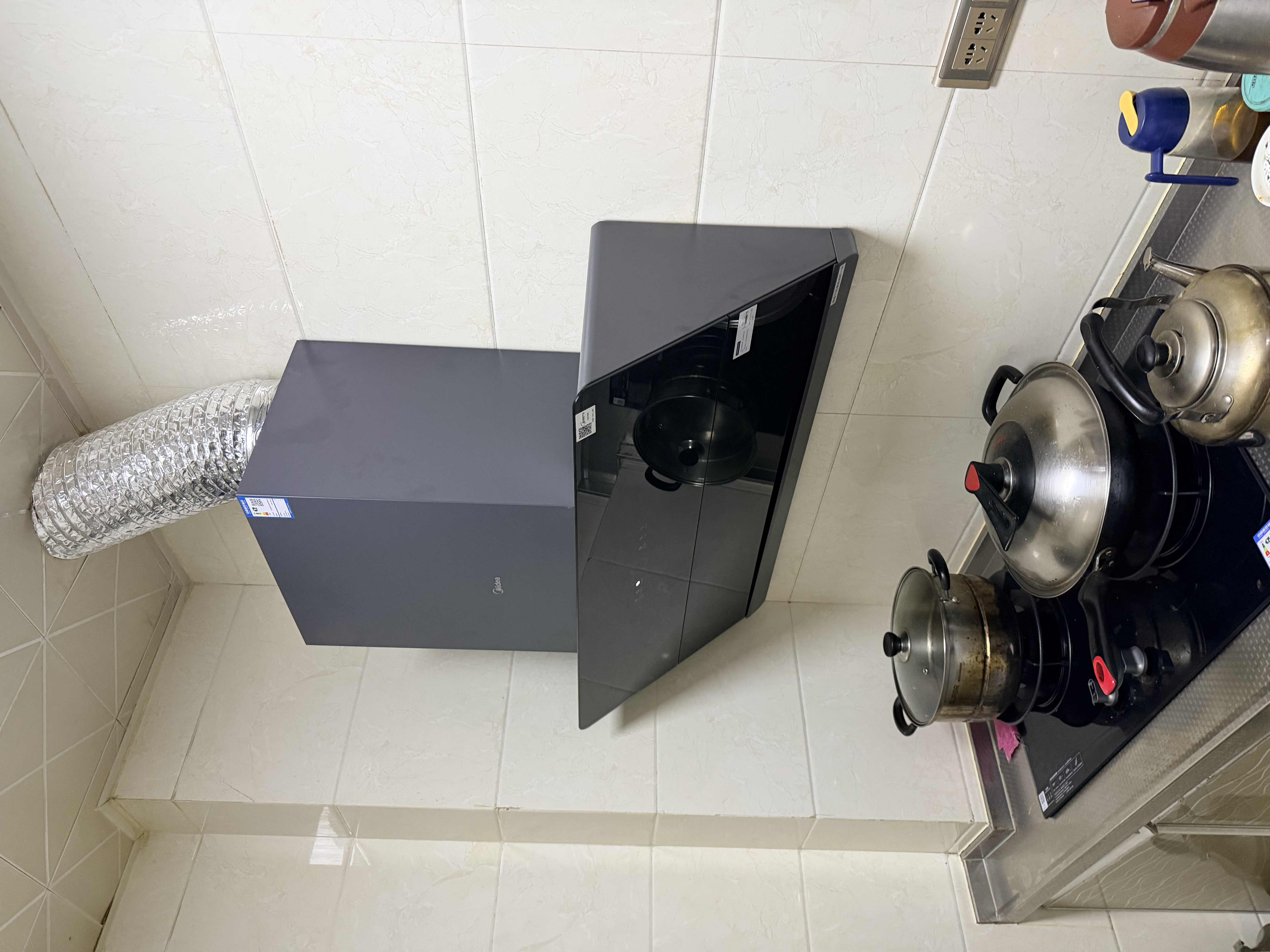 美的（Midea）抽吸排油烟机灶具侧吸25吸力5.0kW燃气灶具烟灶联动JA5+Q523L液化气套装 实拍图