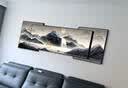 墨派（Mopai）背有靠山客厅装饰画现代轻奢沙发背景墙挂画抽象叠加新中式山水画 流水生财 180x50cm(适合2.5米沙发)晶瓷 实拍图