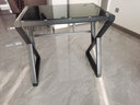 元优钢化玻璃电脑桌书桌稳固加大现代简约办公家用台式电脑桌游戏桌子 【圆角全黑】无键盘托 长80cm宽50cm高75cm 实拍图