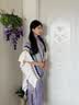 七色纺针织披肩女士四季外搭披肩旅游流苏斗篷大披肩民族风披肩 灰粉色 实拍图