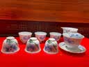 醴陵手绘釉下彩功夫茶具套装三才盖碗泡茶杯家用送礼高档礼盒装 禅心盖碗(蓝杜鹃) 1人饮 1个 实拍图