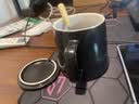 传旗 陶瓷马克杯 带勺盖咖啡牛奶早餐杯办公水杯男女茶杯 描金黑400ml 实拍图
