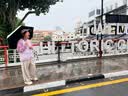 印象城黑胶雨伞防晒防紫外线太阳伞便携遮阳伞胶囊伞晴雨两用渐变天蓝色 实拍图