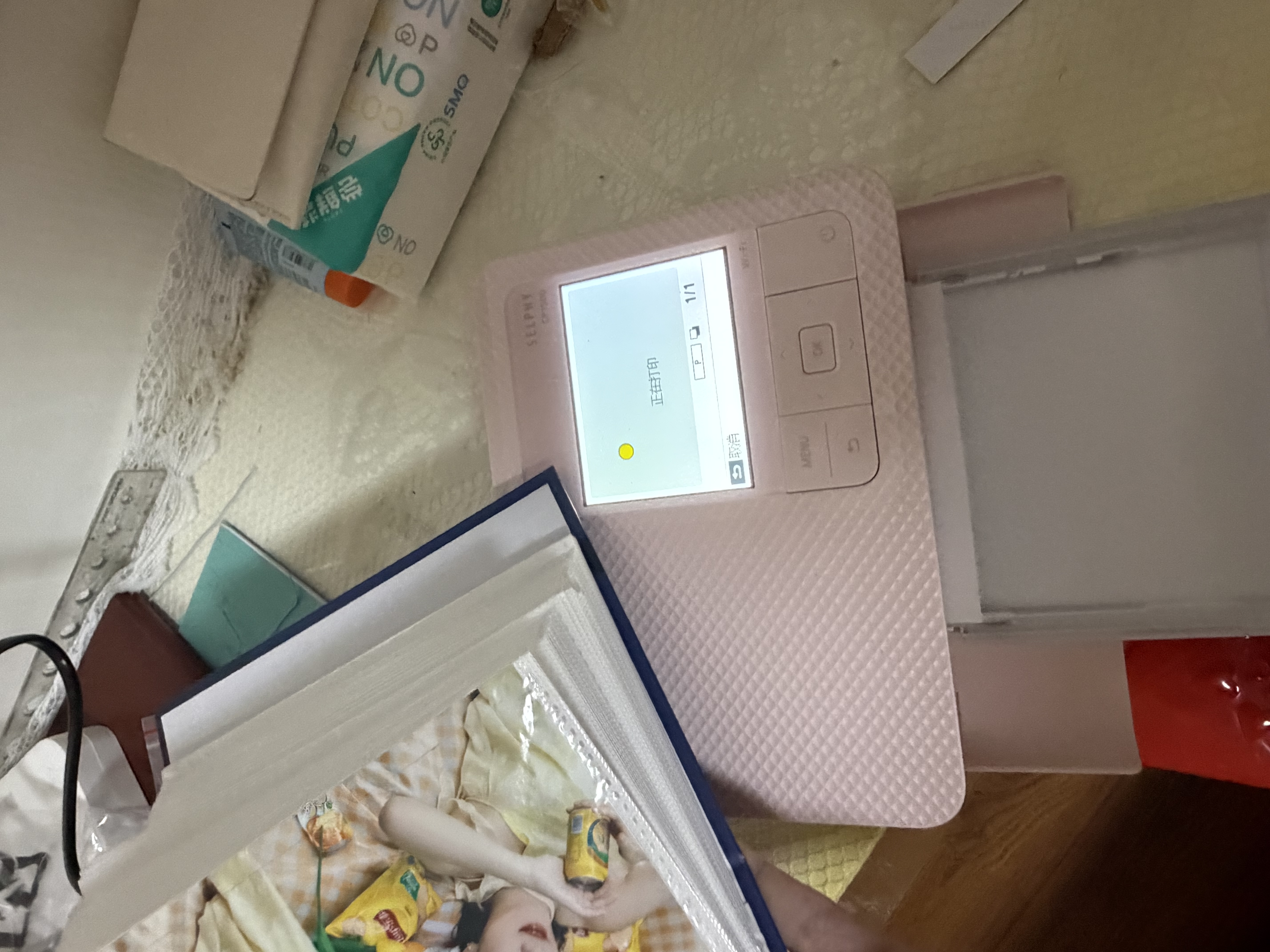 佳能cp1500 手机无线照片打印机 家用热升华小型便携式相片打印机 cp1500粉色 官方标配(不含相纸、色带，无法打印） 实拍图