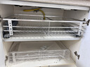 四季沐歌304不锈钢厨房拉篮橱柜抽屉式双层碗篮碗碟置物架柜内放碗架碗筷 【304不锈钢800柜体】亮银色加厚 实拍图