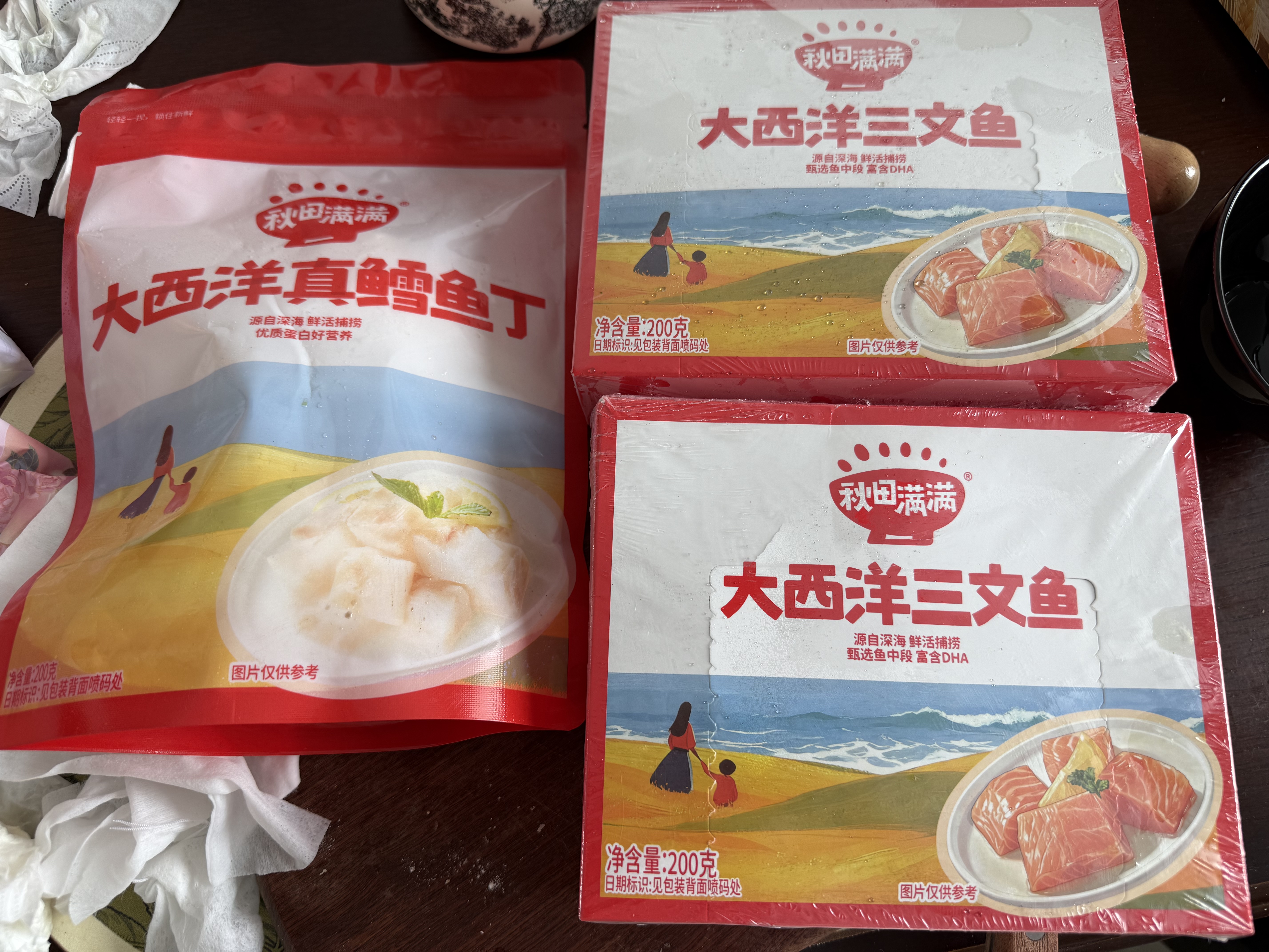 秋田满满大西洋三文鱼200g鱼类轻食刺身高蛋白去皮去骨享宝宝婴儿食谱 实拍图
