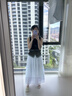 优衣库层叠长裙/常规款女装半身裙26春夏新款484820 484821 484820/00白色 S 实拍图