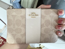 蔻驰（COACH）【品牌直供】女士手拿包手腕包拉链款小号沙黄色CW854礼物送女友 实拍图