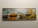 Sixpoetry 客厅装饰画现代简约沙发背景墙壁画轻奢三联晶瓷画大气高档挂画 福禄生辉（铝合金外框） 晶瓷画左右35*50+中间70*50亮面 实拍图