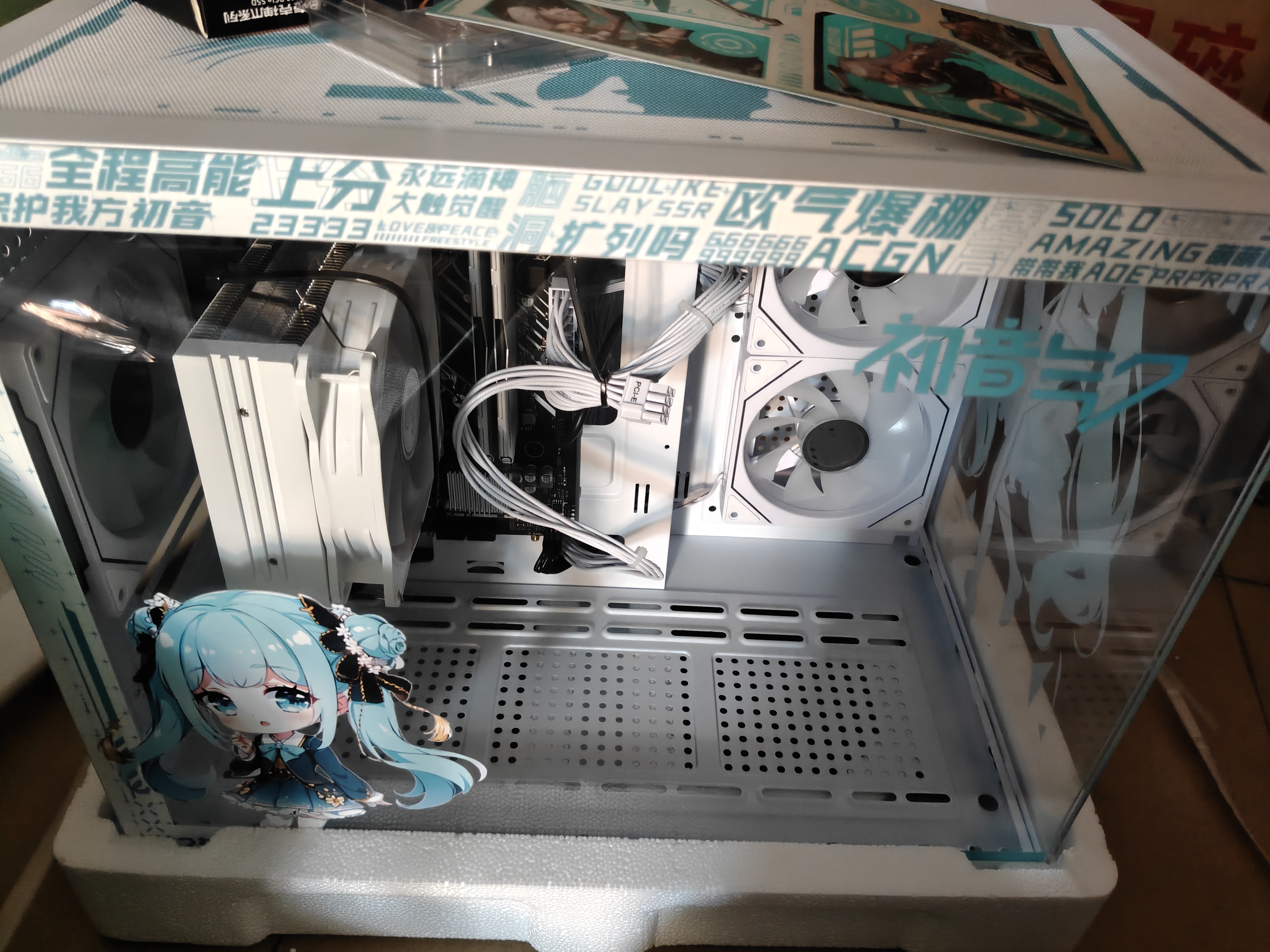 华硕天选5060/5060Ti显卡230F/245KF/14600KF组装电脑台式机主机3D游戏电竞DIY整机初音未来白色海景房 i5 14400F+华硕天选5060 配置四 实拍图
