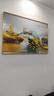 Sixpoetry 客厅装饰画现代简约沙发背景墙壁画轻奢三联晶瓷画大气高档挂画 福禄生辉（铝合金外框） 晶瓷画左右50*70+中间100*70亮面 实拍图