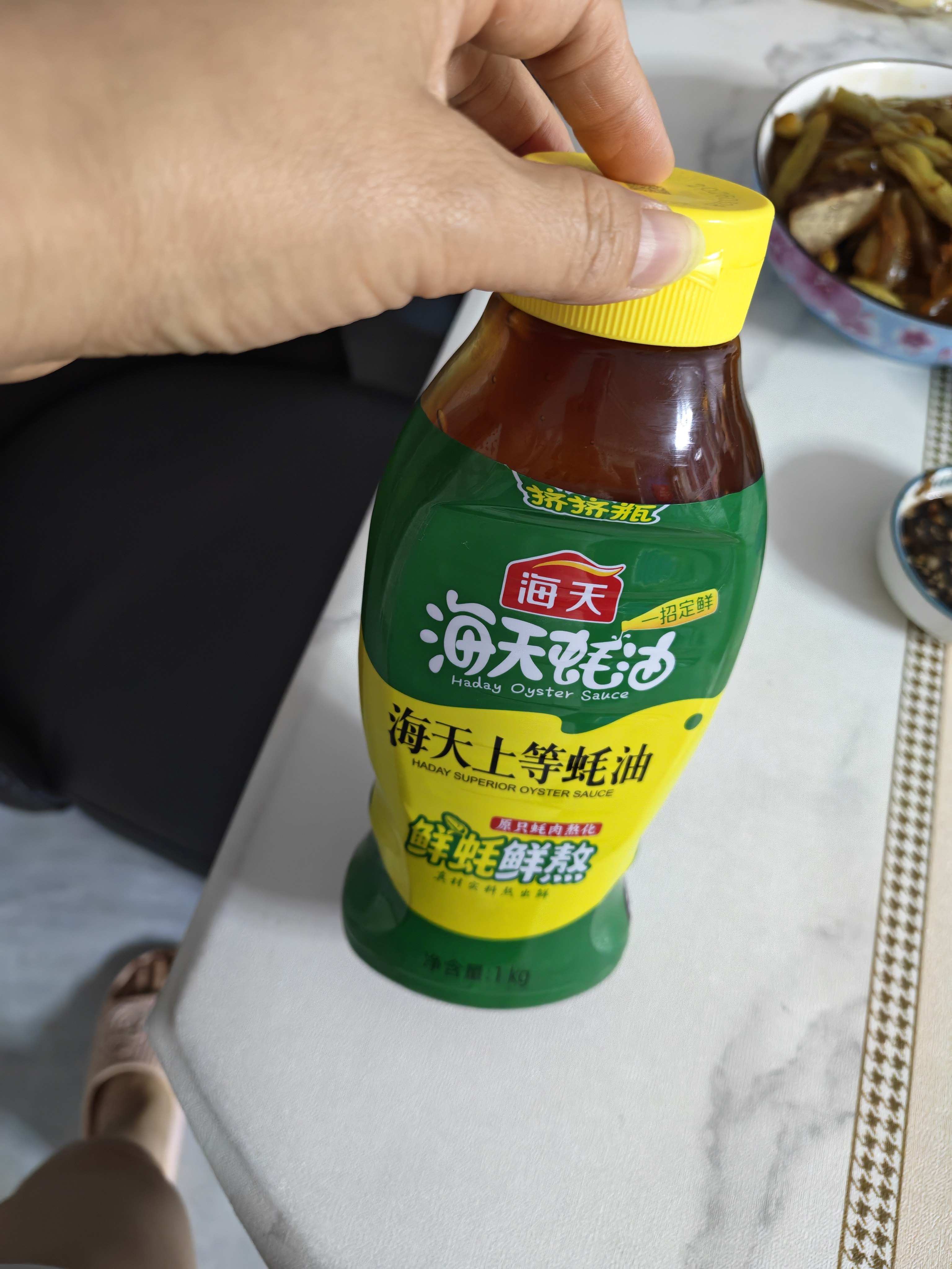 海天蚝油1kg 上等耗油调料 挤挤装 上色提鲜增香 家用调料 点蘸捞拌 实拍图