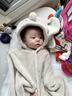 BABYGREAT婴儿浴巾儿童洗澡巾斗篷带帽子新生儿宝宝连帽包巾珊瑚绒吸水速干 实拍图