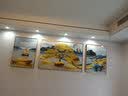 Sixpoetry 客厅装饰画现代简约沙发背景墙壁画轻奢三联晶瓷画大气高档挂画 福禄纳财（铝合金外框） 镶钻画左右60*80+中间120*80亮面 实拍图