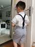 戴维贝拉（DAVE＆BELLA）男童夏装儿童周岁生日礼服套装男孩演出衣服宝宝背带裤 实拍图