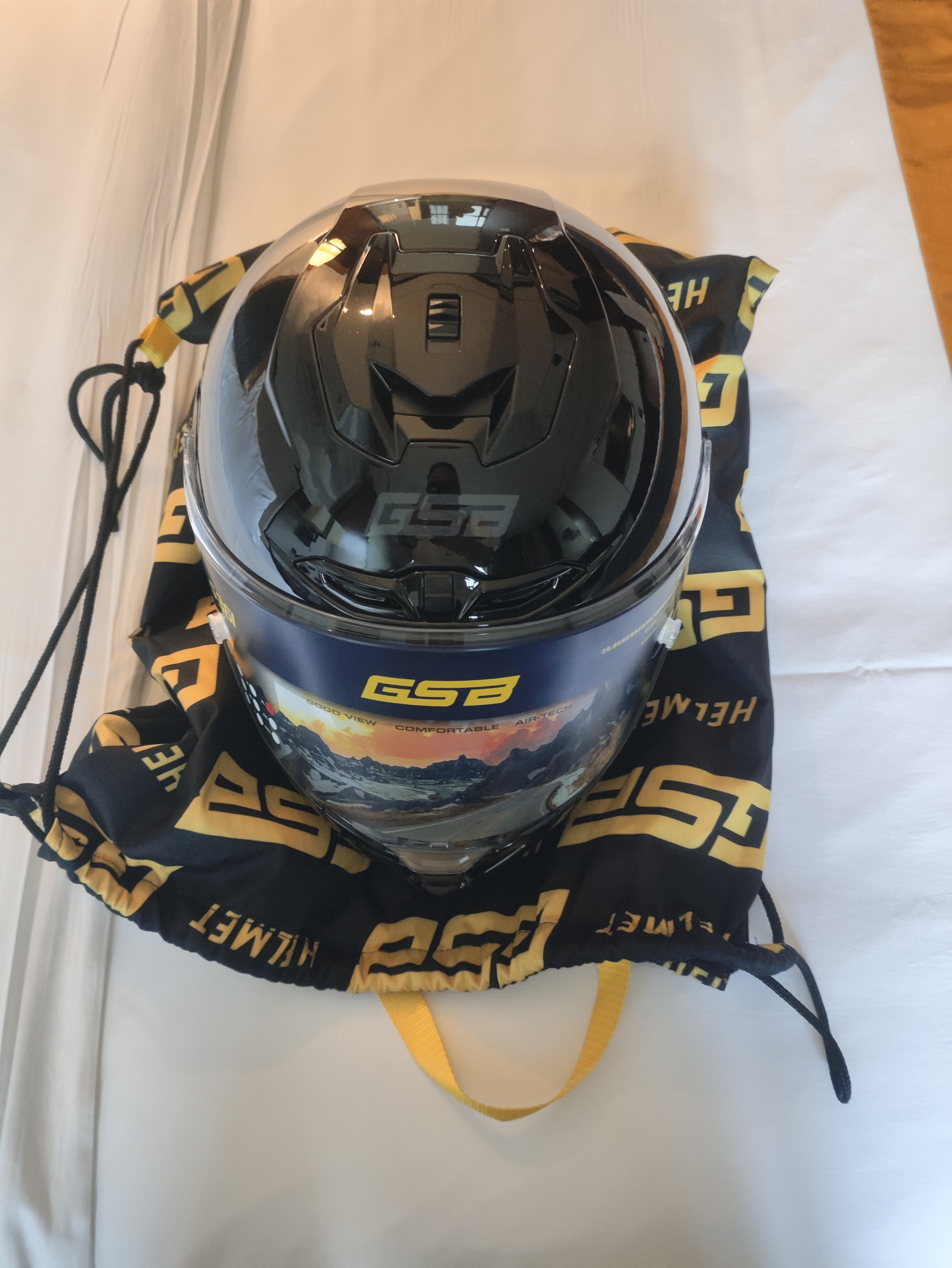 GSB361头盔摩托车全盔男女机车街盔361GT大尾翼蓝牙四季夏季电动车 闪光黑【361】【配透明镜片】 XL（建议57-58头围） 实拍图
