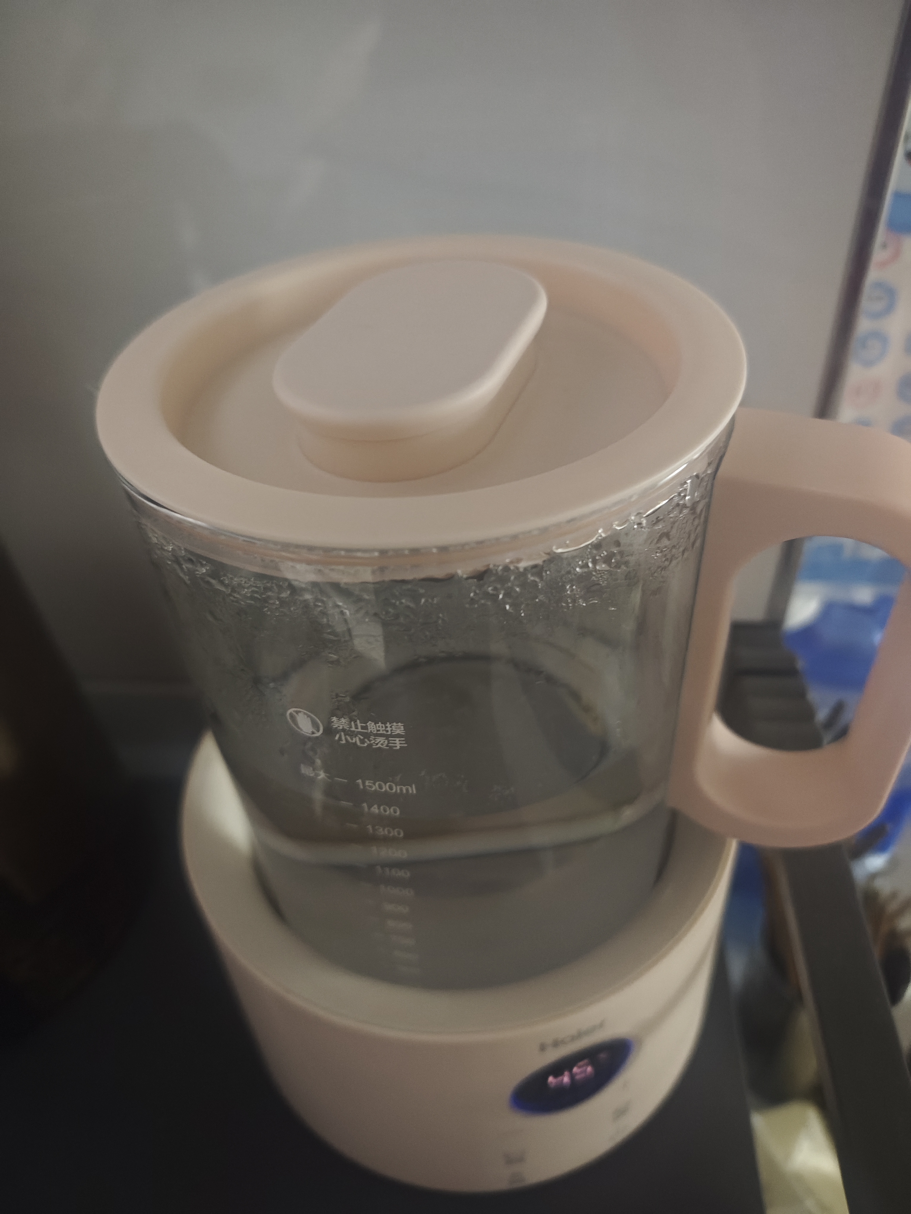 海尔（Haier）恒温水壶恒温壶婴儿调奶器玻璃冲奶粉温热暖奶器电热烧水壶1.5L 实拍图