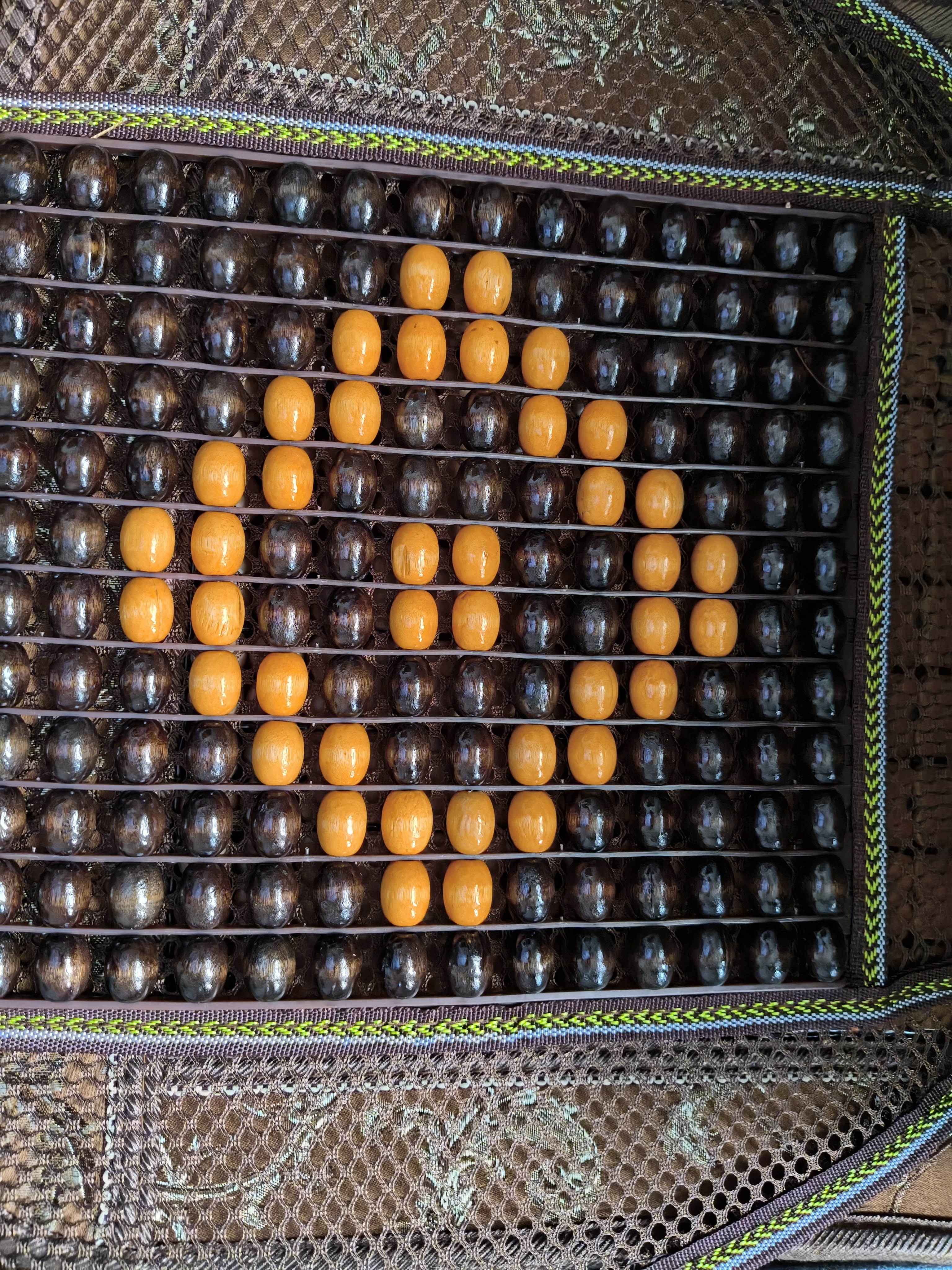 迪加伦 夏季木珠汽车坐垫凉垫座套货车座椅垫通风透气腰靠竹片冰垫蜂窝办公座椅垫四季通用 咖啡色-不带头枕 实拍图