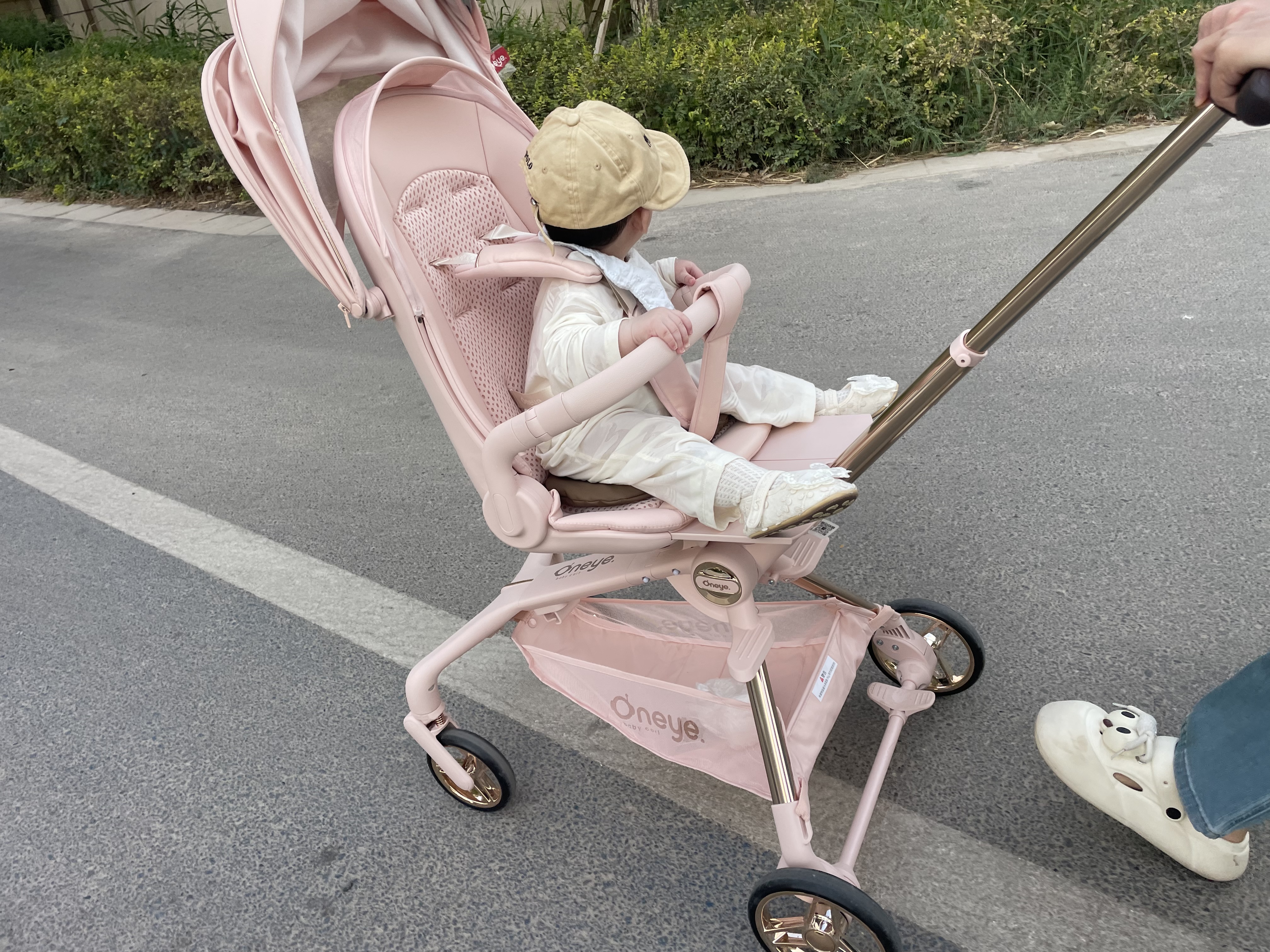 丸丫T6二代遛娃神器高景观婴儿推车可坐可躺轻便折叠可换向千禧粉plus 实拍图
