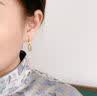 老凤祥和田玉银耳钉女耳坠环饰2026新款轻奢生日纪念日礼物送女朋友 实拍图