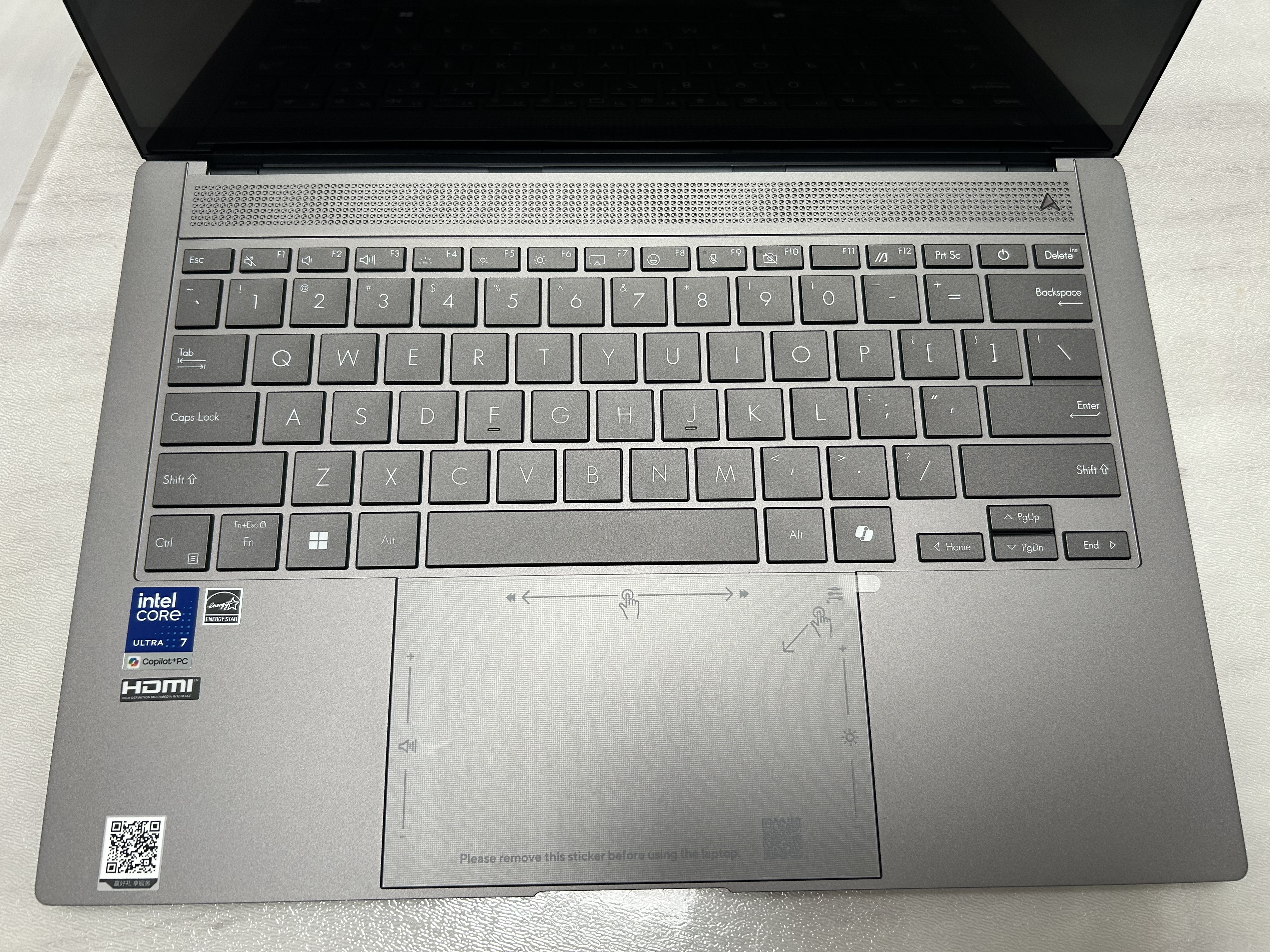 华硕灵耀14 Air 国家补贴 酷睿Ultra7 lunar lake 2.8K 120Hz OLED 1.1cm超轻薄AI电脑(258V 32G 1T) 实拍图