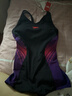 速比涛（Speedo）唐钱婷同款女士泳衣健身训练防晒修身显瘦遮肉连体泳衣 黑/紫36 实拍图