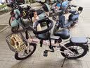 JEEP吉普折叠自行车成人20寸男女士变速通勤运动单车-赛利 升级版-樱花粉【前车筐+宝宝座椅+车子】 20寸 7速 实拍图