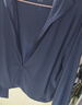 优衣库AIRism高弹力防紫外线拉链连帽开衫女装实测UPF100+483281 66 蓝色 XL 实拍图