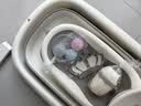 iuu婴儿洗澡盆 可折叠宝宝浴盆大号 洗澡神器躺托浴架新生儿童用品 【北欧灰-无线感温】+可调节感温浴架 材质：FDA食品级材质检测认证 实拍图