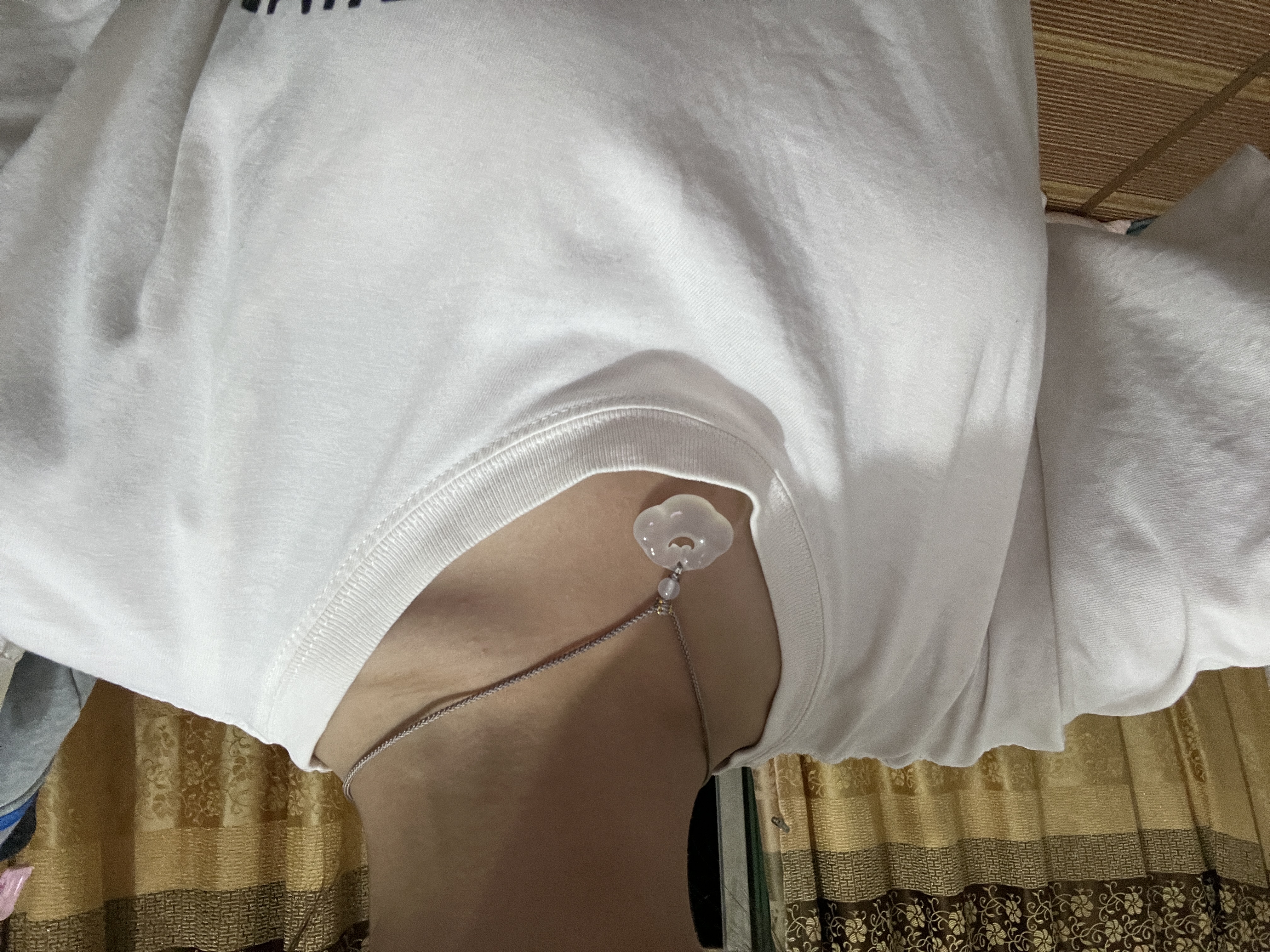 周六福祥云如意锁项链白月光玉髓吊坠男女生日礼物J0414088 彩绳 实拍图