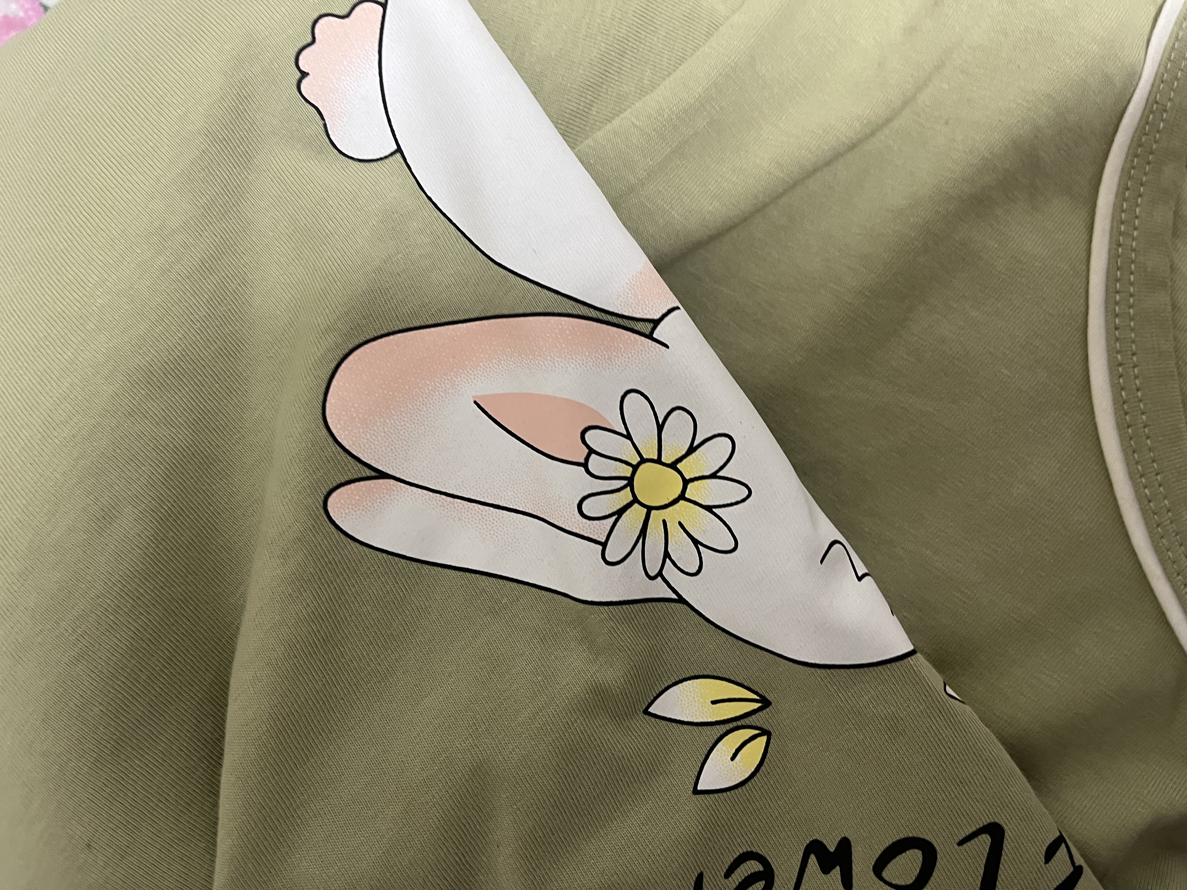 芬腾夏季薄款短袖纯棉家居服大码可爱睡衣全棉女款连衣睡裙 草绿 L 实拍图