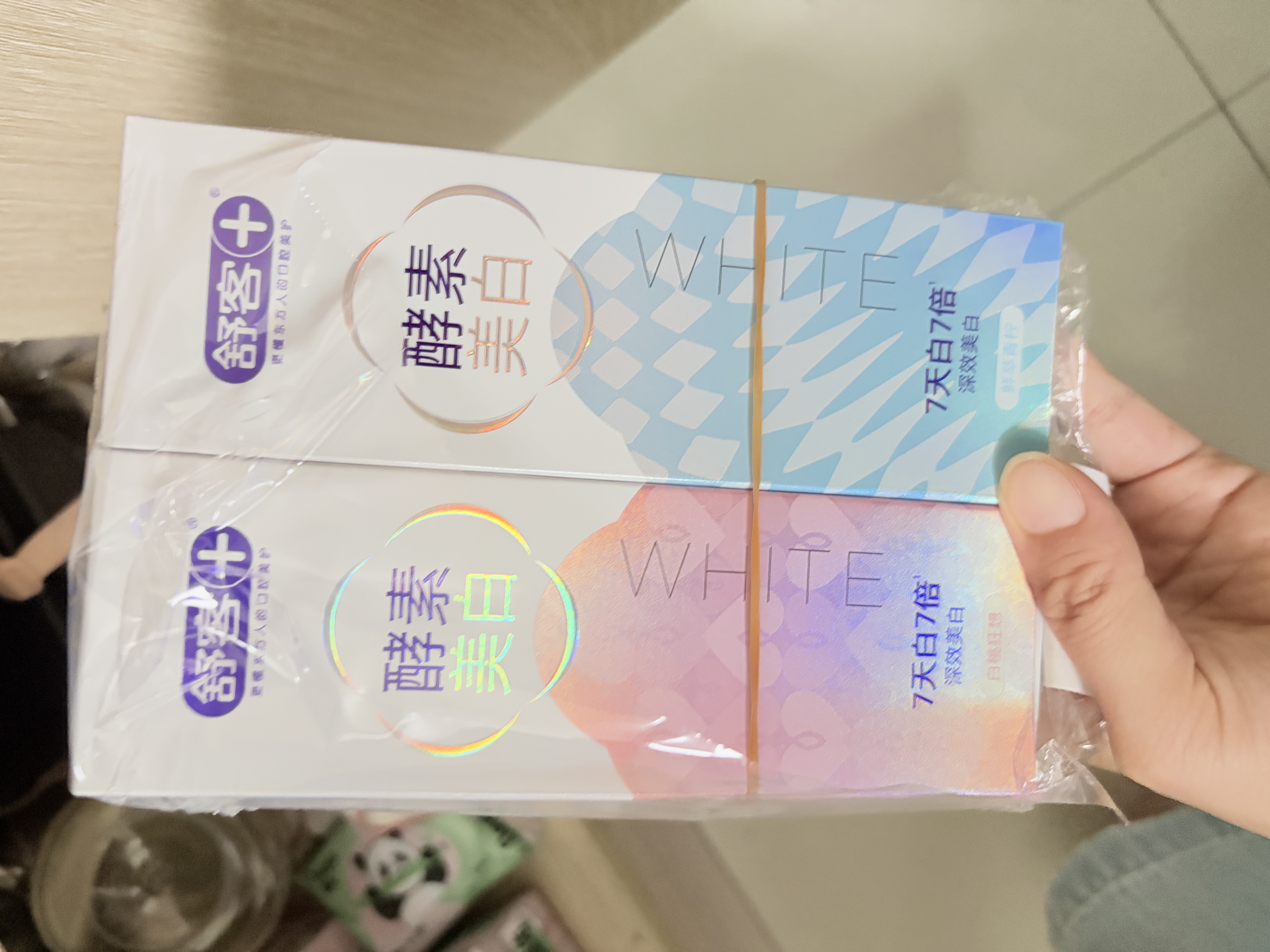 舒客美白酵素牙膏去黄去牙渍清新减轻口臭含氟防蛀120g*3香型包装混发 实拍图