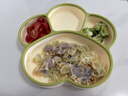 COOKSS宝宝餐盘硅胶学吃饭分格儿童餐具辅食碗餐盘带吸盘 双拼绿 实拍图