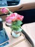 繁夏车内香薰摆件法式油画焦边仿真玫瑰汽车饰品车载水杯架装饰女高级 实拍图