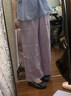 MUJI 女式 汉麻水洗宽版裤女装裤子女款女士长裤休闲裤阔腿裤26年春夏 薰衣草色 L （165/70A） 实拍图