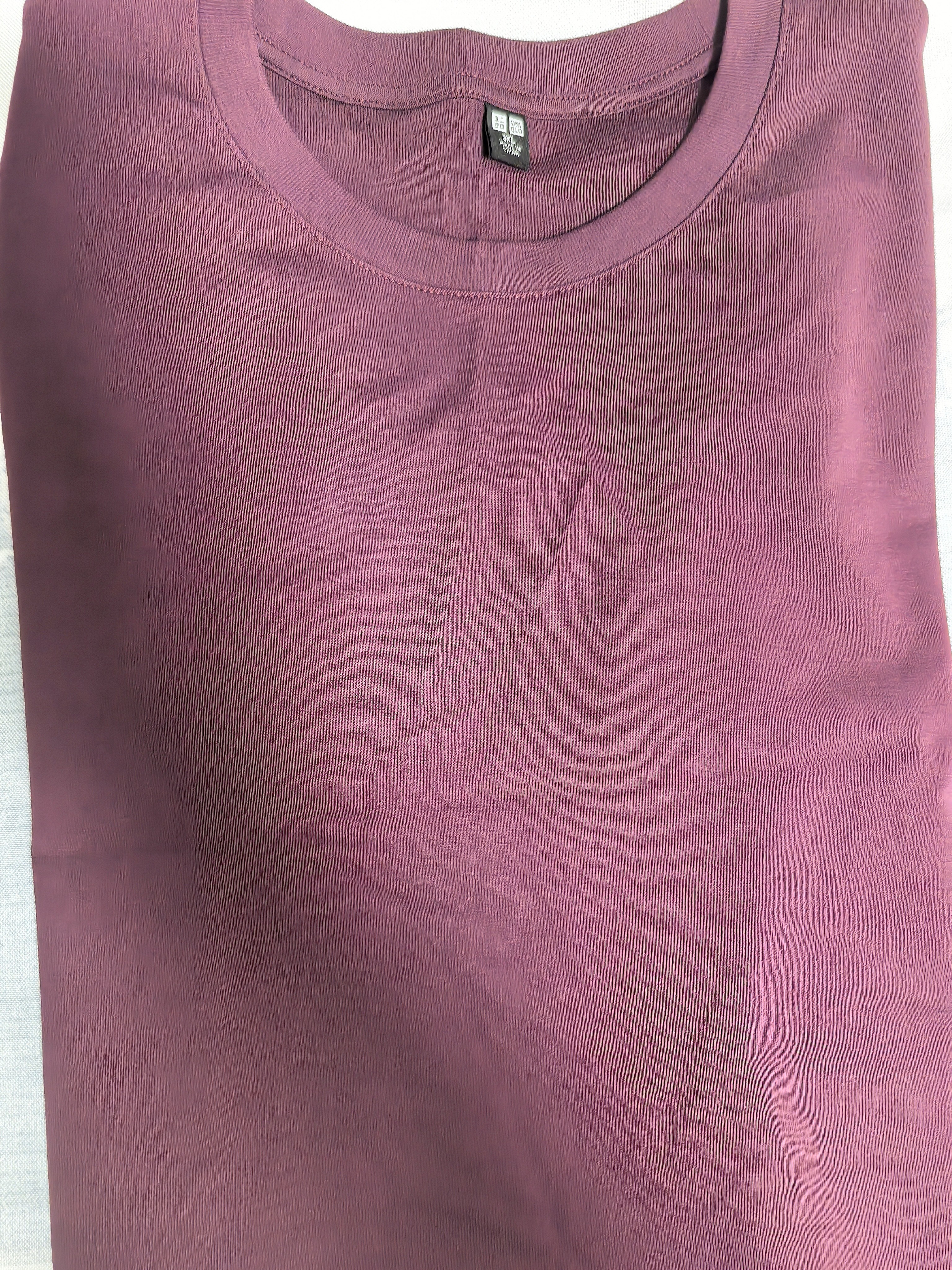 优衣库圆领短T恤/短袖女装26春夏新款483455 18 暗红色 3XL 实拍图