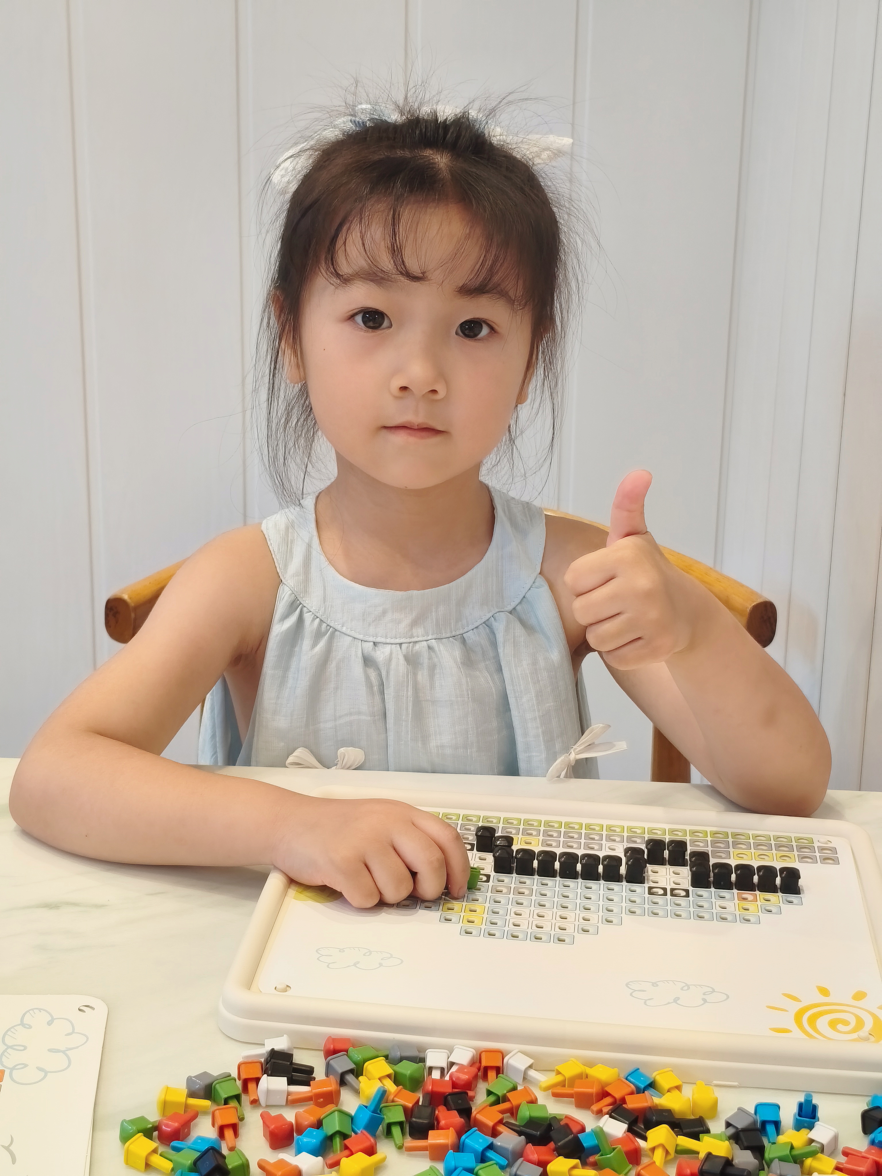 尚美贝贝儿童蘑菇钉按按乐手工diy拼图立体插插乐玩具3-6岁男女孩生日礼物 实拍图