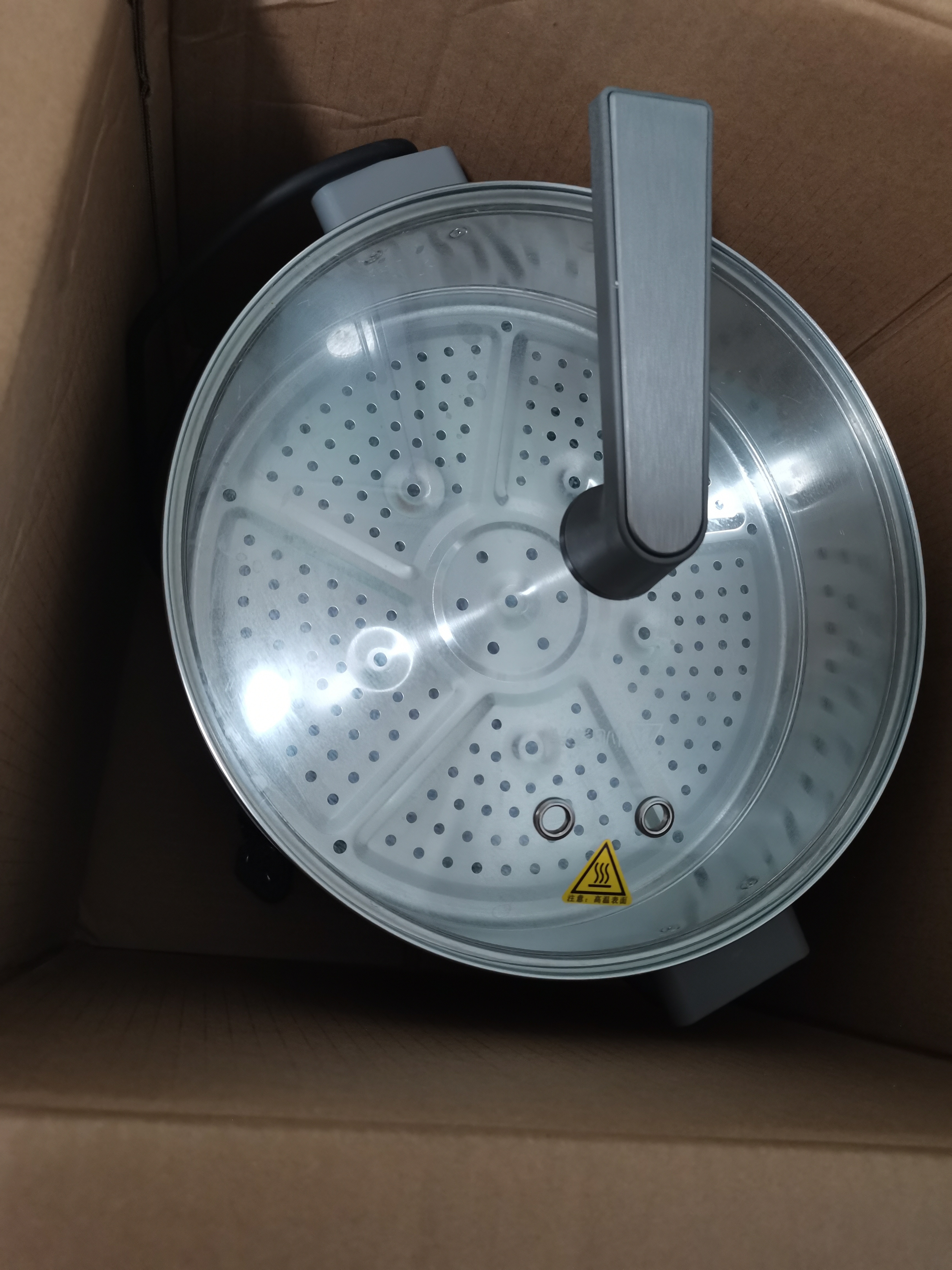 美的（Midea）钛陶电炒锅 电蒸锅宿舍煮锅炒菜专用分体式家用多功能一体电火锅煎锅5.5L多用途锅HCG3218S配蒸笼 实拍图