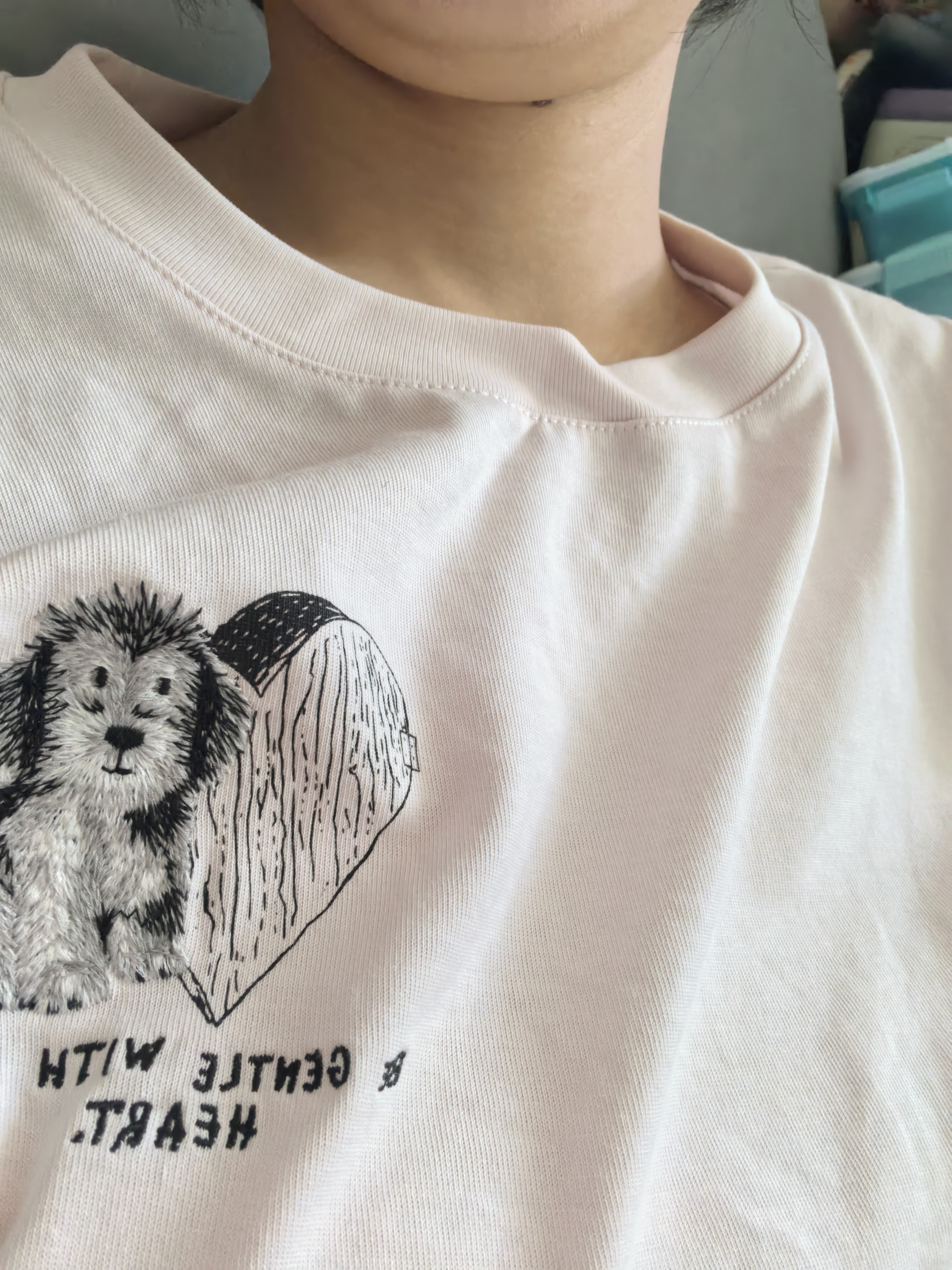 森马（Semir）[商场同款]短袖T恤女小狗刺绣夏季2025宽松衣服休闲101325100092 实拍图