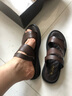 木林森（MULINSEN）头层牛皮凉鞋男士真皮2026夏新款开车户外凉拖两穿大码防滑沙滩鞋 深棕色 运动鞋码，脚胖选大一码 41 (250mm) 实拍图
