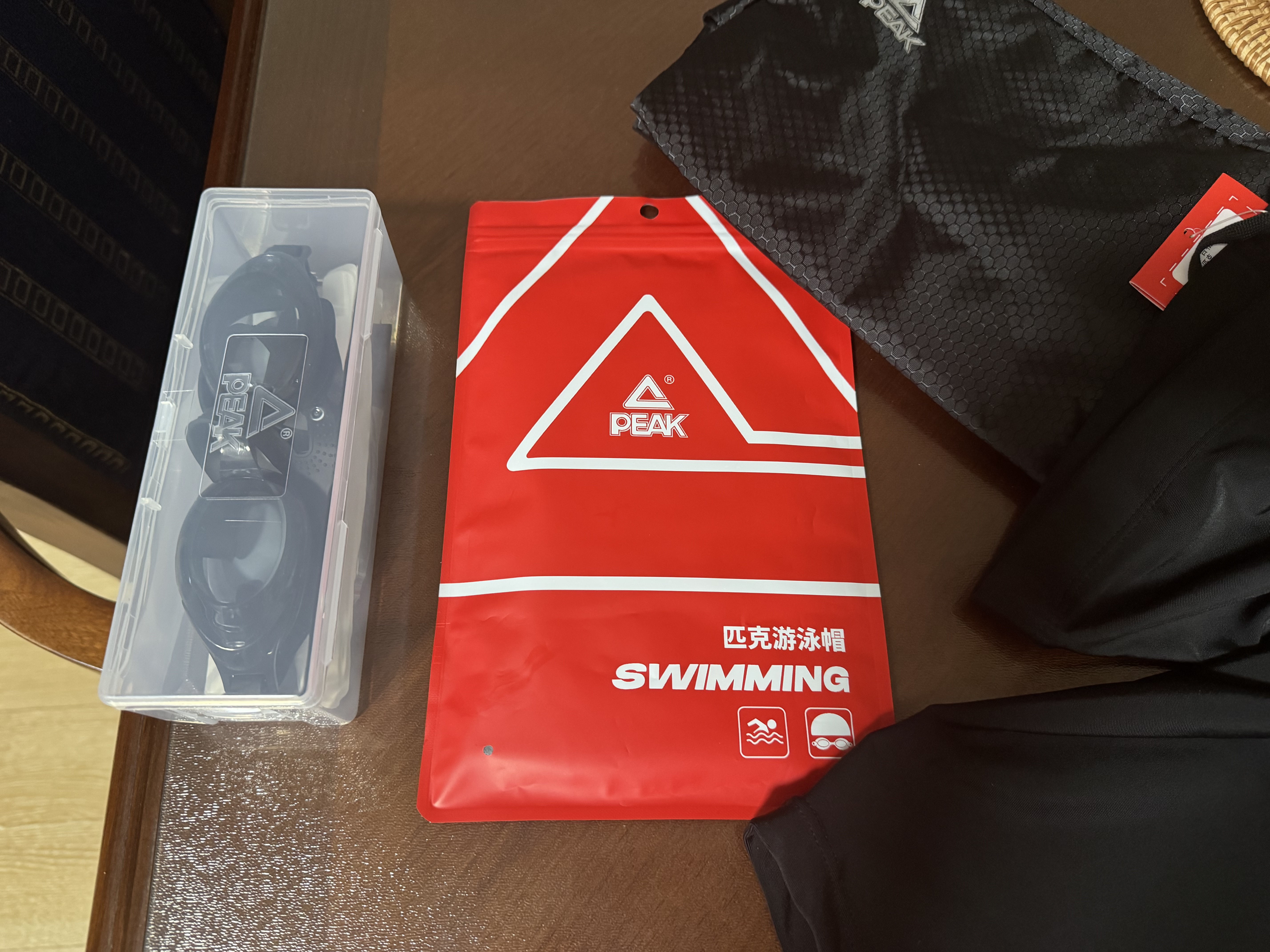 匹克男士五分泳裤泳镜泳帽泳包专业训练温泉游泳四件套装3XL 近视500 实拍图