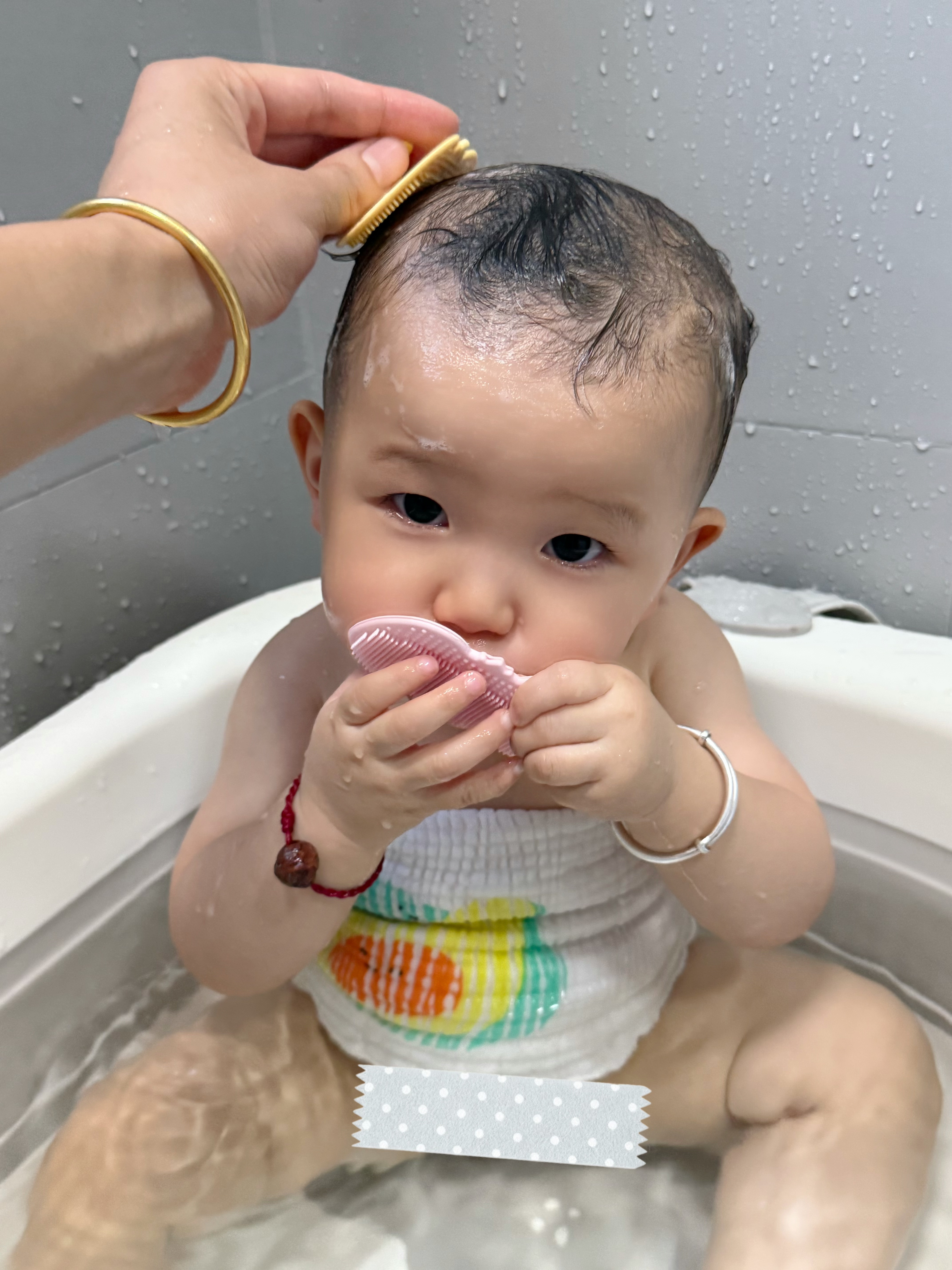 马博士婴幼儿洗头刷硅胶按摩去头垢宝宝洗头神器新生儿搓澡沐浴用品3个 实拍图