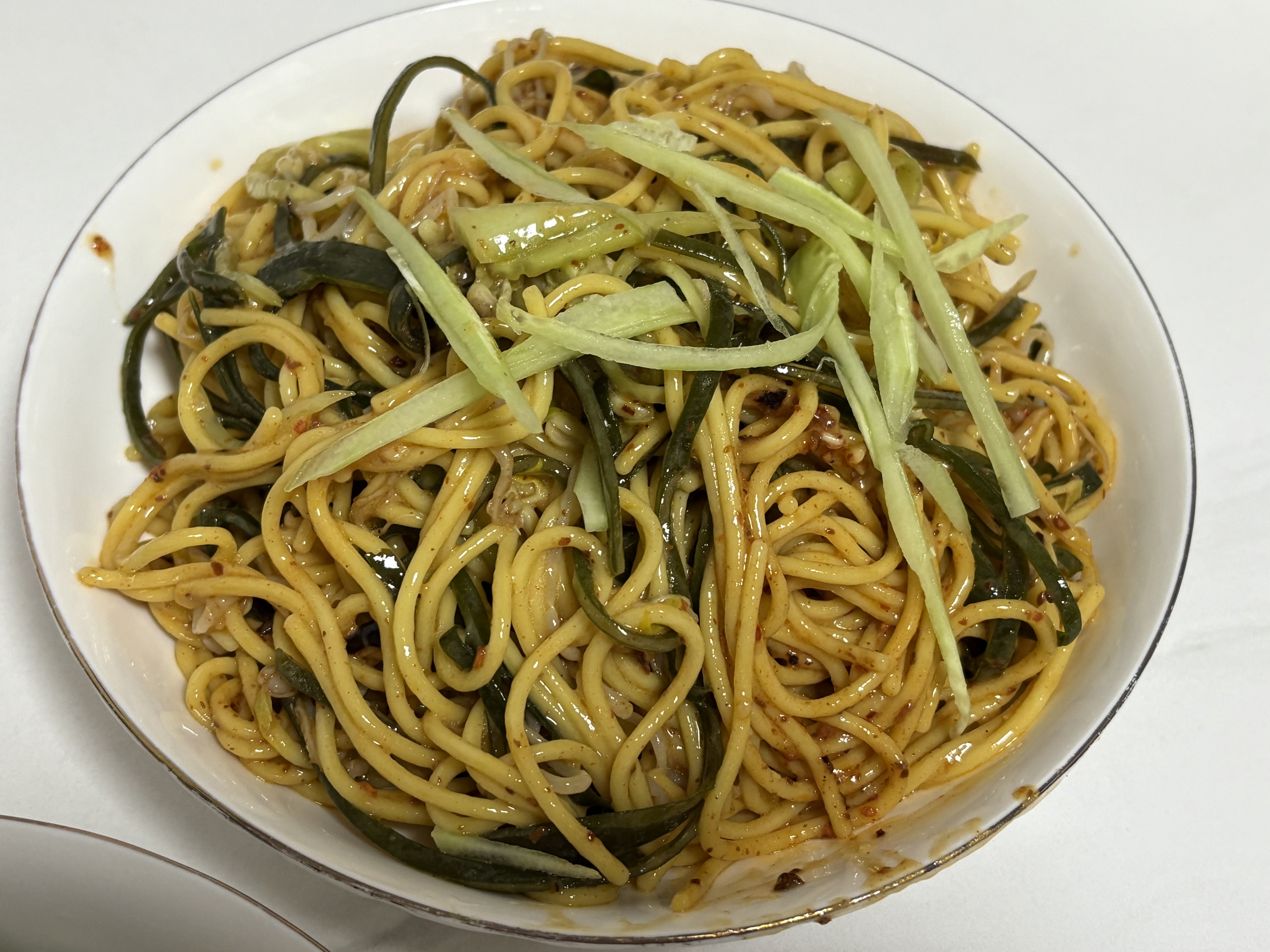 裕湘面条 特一碱水面 凉面碱水面条450g  实拍图