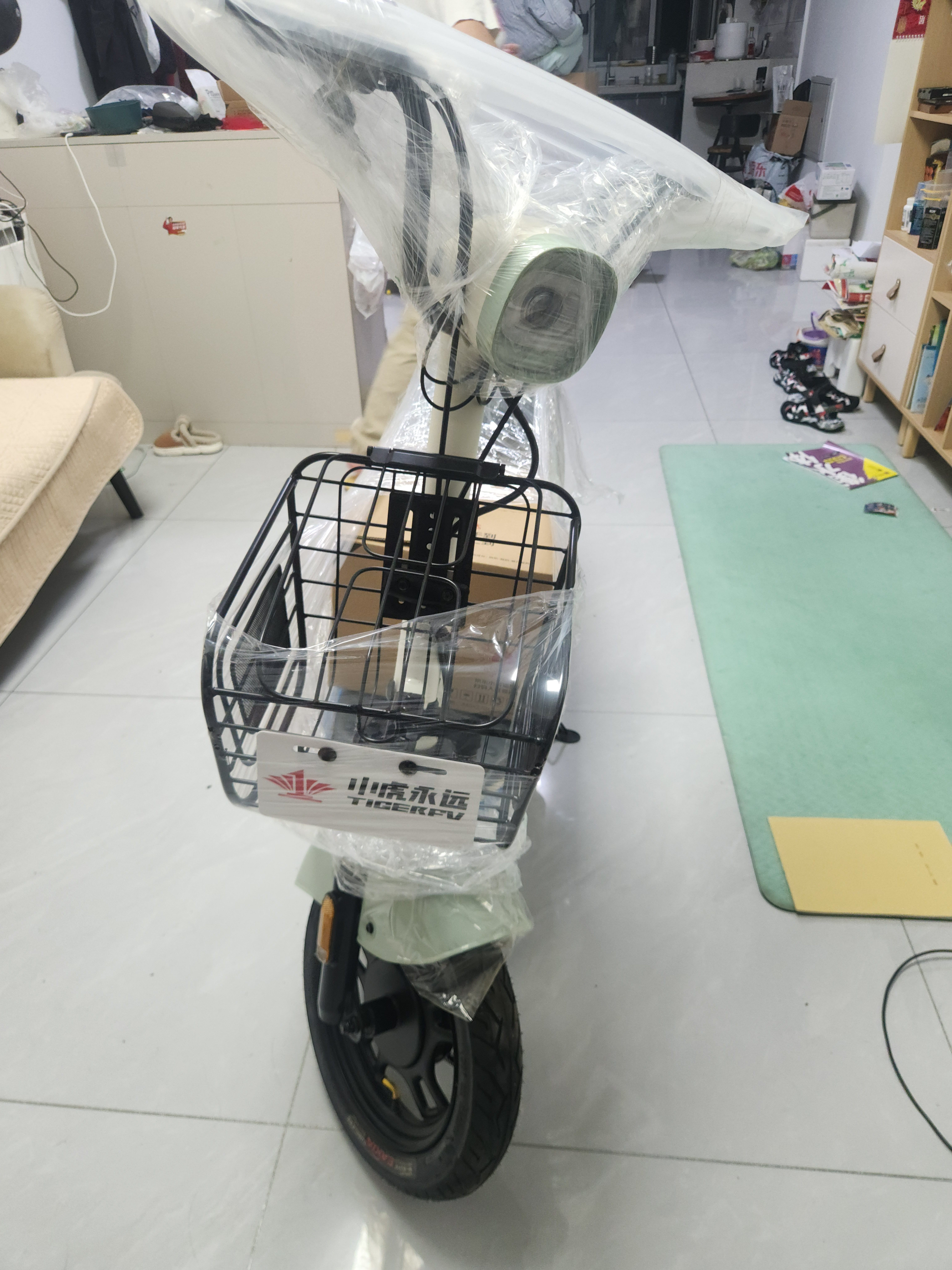 驰小虎电动自行车 吉祥虎新国标电动车电动自行车48V12Ah铅酸电池长续航电瓶车成人代步车电车 绿色 实拍图