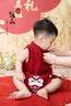 G.duck小黄鸭一周岁礼服男宝宝抓周衣服女婴儿百天满月唐装中国风套装 红色三件套 90 尺码1~2岁【 80-90cm】 实拍图