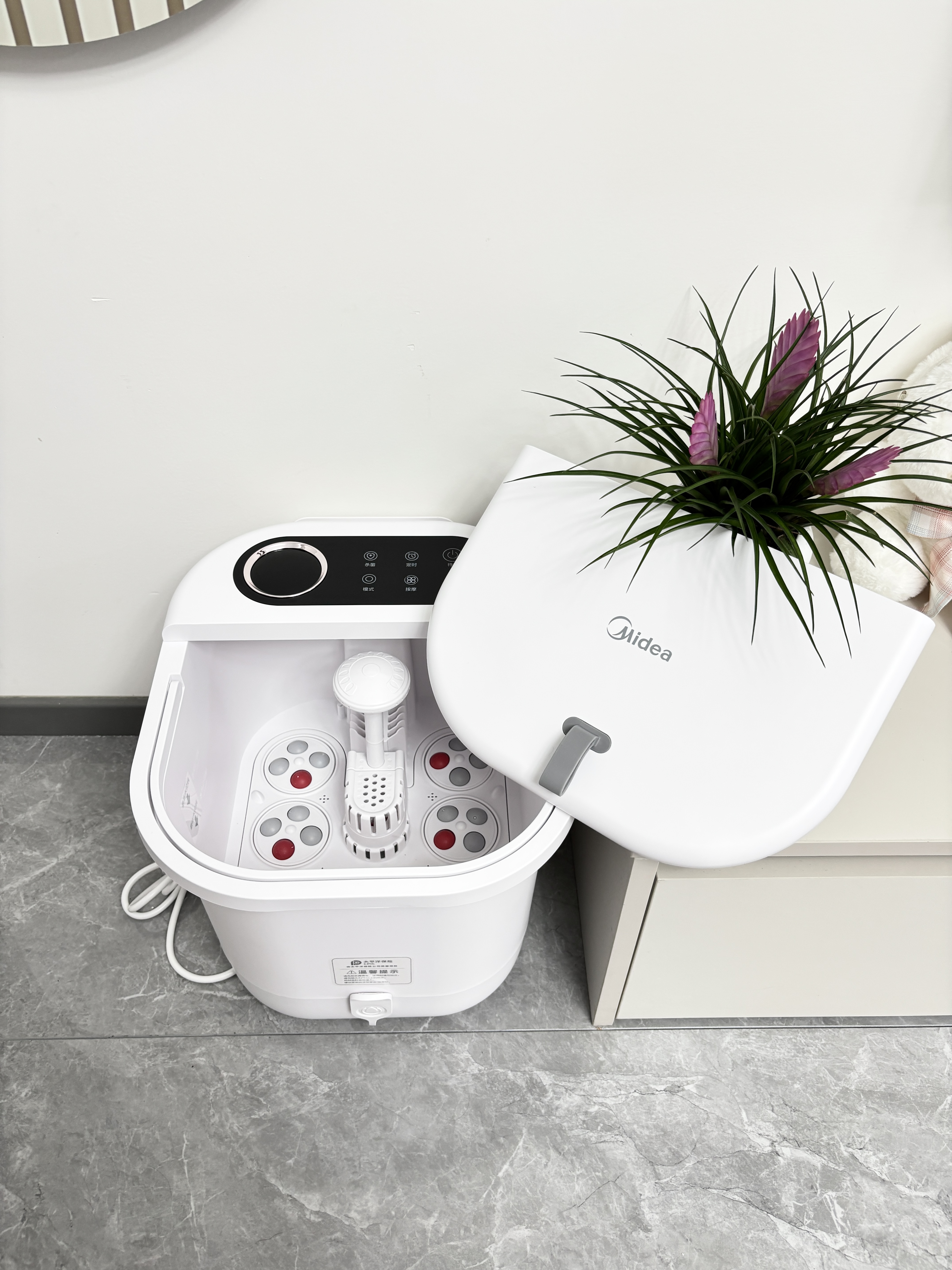 美的（Midea）泡脚桶加热全自动按摩2026智能足浴盆杀菌洗脚盆喷淋暖泡生日礼物送男女友长辈三伏暴汗康养ZL301 实拍图